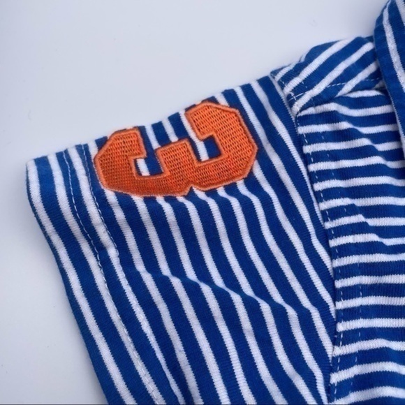 US Polo Assn 12 mo Boys Polo Shirt Blue & White Stripes Orange Short Sleeve - Picture 6 of 7